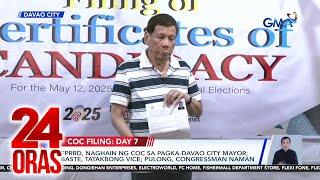 FPRRD, naghain ng COC sa pagka-Davao City mayor; Baste, tatakbong vice; Pulong,... | 24 Oras