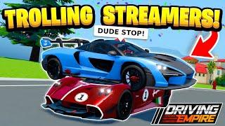 Trolling A Driving Empire Streamer! *I GOT BANNED*