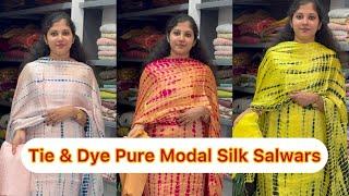 Tie & Dye Pure Modal Silk Unstitched Salwar Suits@Eza_fabz