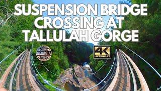 Suspension Bridge Crossing at Tallulah Gorge - 4K