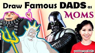 Draw Famous Dads as Moms Art Challenge | Mei Yu Fun Friday