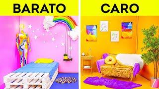 DESAFÍO DE REMODELACIÓN DE CUARTOS || Rica vs. pobre | Muebles baratos VS. caros para ti por 123 GO!