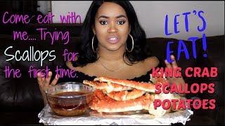 Seafood Boil Mukbang ️️| More King Crab, Scallops, Potatoes | Terria Lewis