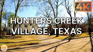 City of  Hunters Creek Village, Texas in the Memorial Villages. UltraHD 4K Real Time Driving Tour.