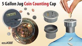 Digital Coin Counter Bottle Top Fits 5 Gallon Water Jugs and All Bottles with 2.5" Diameter Opening