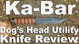 KaBar Dogs Head Utility Knife Review with Cutting Cheese and Batoning.