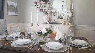 Beautiful Thrifted Spring Dining Room & Entry | High Quality Table Decor On A Budget