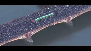 Arieal drone footage of 1 million March for Palestine- London UK