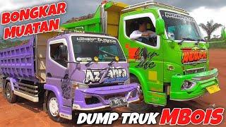 Dump Truk Mbois Bongkar Muatan Material