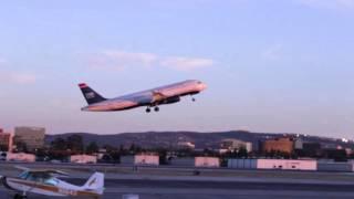 Plane taking off at John Wayne Airport - Tractors, Trains and Planes - Videos for Children