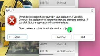 Fifa Unhandled Exception Has Occurred In Your Application Fix