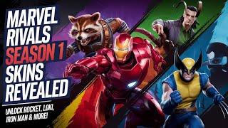 "Marvel Rivals Season 1 Battle Pass Skins Revealed | Unlock Rocket Raccoon, Iron Man, Loki & More!"