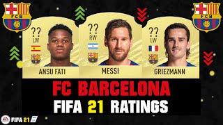 FIFA 21 | FC BARCELONA PLAYER RATINGS! | FT. MESSI, ANSU FATI, GRIEZMANN... etc