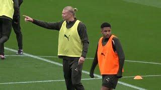 Erling Haaland RUNS TRAINING! | Man City train ahead of Slovan Bratislava Champions League clash