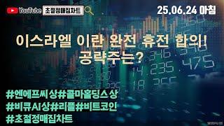 [초절정매집차트]#2025년6월24일#이스라엘 이란 완전 휴전 합의! 공략주는?#엔에프씨상한가#콜마홀딩스상한가#비큐AI상한가#리플#비트코인#초절정매집차트