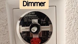 Montage Busch Jäger 6523U102 Dimmschalter Dimmer, Einbau Dimmer mit Nachtlicht, Drehdimmer