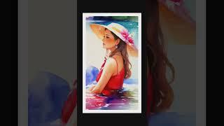 butiful girl' #artworkpainting #art #rajan #water colourpainting