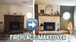 PART 2: FIREPLACE MAKEOVER! Faux chunky wood mantel & how we extended it to the ceiling