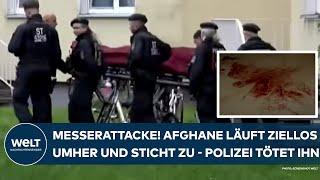 WOLMIRSTEDT: Messerattacke! Afghane läuft ziellos umher und sticht plötzlich zu - Polizei tötet ihn