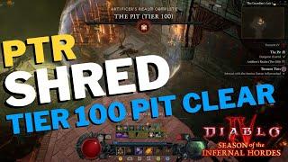 Diablo 4 - SHRED T100 Pit Clear! No Shroud // PTR Season 6