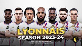 Olympique Lyonnais Facepack Season 2023/24 - Sider and Cpk - Football Life 2024 and PES 2021