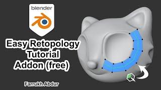 Easy Retopology Tutorial - PolyQuilt Addon (Free) - Blender