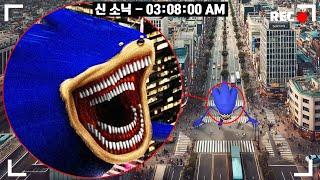 집 밖에서 신 소닉을 포착했습니다..