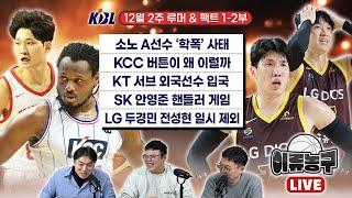 [12월2주 KBL 루머&팩트] 소노 A선수 ‘학폭’ 사태｜KCC 버튼이 왜 이럴까｜KT 서브 외국선수 입국｜SK 안영준 핸들러｜LG 두경민 전성현 일시 제외｜삼성 새 외국선수