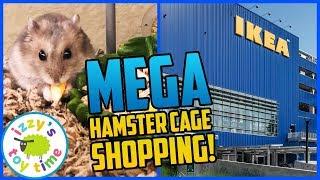 Shopping for a MEGA HAMSTER HABITAT! Izzy's Toy Time Adopted Hamster and Toys