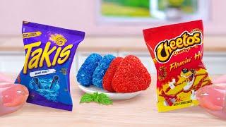 Takis Vs Cheetos Challenge Want A Miniature Cheetos Chicken Cheese Sandwich ShapeTina Mini Cooking