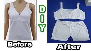 DIY Teens Underwear Set / simple and easy way Making bralette set  #reuseclothideas