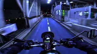 Triumph Scrambler 900 Night Tokyo Expressway Run - 4K 60FPS Pure Sound  No wind ASMR