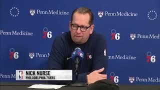 Sixers Nick Nurse on Tyrese Maxey and Joel Embiid Jelling in Win over Hornets