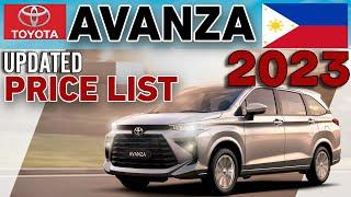 TOYOTA AVANZA 2023 UPDATED PRICE LIST & SPECS PHILIPPINES