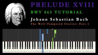 J. S. Bach - BWV 863 - Prelude 18 in G# minor - Piano Tutorial (Synthesia)