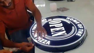 Round Blake aycrelic 3d led signboard making || saifi sign board#Faeemsaifi