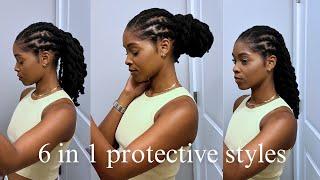 6 in 1 protective styles for medium length  locs (who says locs aren't versatile?!)