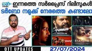 OTT UPDATES | Today & Tomorrow OTT Releases | Turbo Release Change | SAP MEDIA MALAYALAM