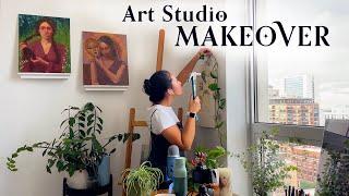 Dreamy ART STUDIO MAKEOVER ️ paint with me, house tour + thrift shopping | art vlog