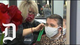 Texas Senator Ted Cruz gets haircut at Shelley Luther's salon