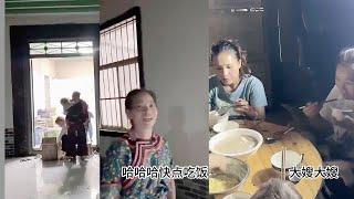 小陈的老挝媳妇儿 二嫂丈母娘吃完饭 看晚上的房子