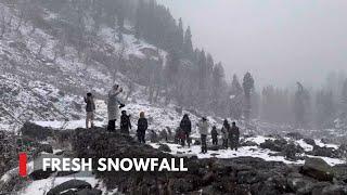 Pahalgam Receives Fresh Snowfall, Tourists Delighted