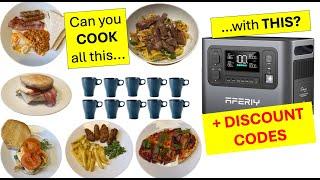How much can you cook using a Portable Power Station? Aferiy P110 Review, Test and Discount Codes.