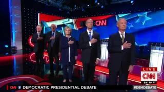 Democratic Debate - "Please Rise for our National Anthem"