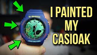 Painted Dial MOD for CASIOAK - CASIO G-Shock GA-2100 - 200M CASIOAK MOD - Hand Painted Watch