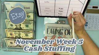 November Week 5 Cash Envelope Stuffing || Black Friday Etsy Paycheck!