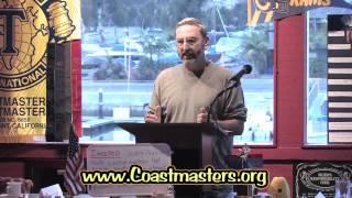 Toastmaster Chuck Schwartz delivers his public speaking speech