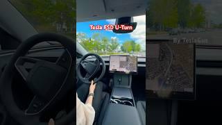 Tesla FSD U turn in action!  model3 highland #tesla #model3 #fsd #特斯拉迴轉
