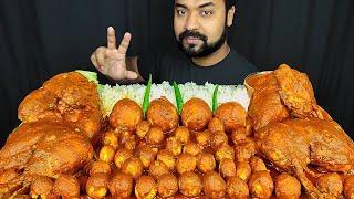SPICY WHOLE CHICKEN CURRY, GRAVY, RICE, EGG CURRY, CHILI ASMR MUKBANG EATING SHOW | BIG BITES |