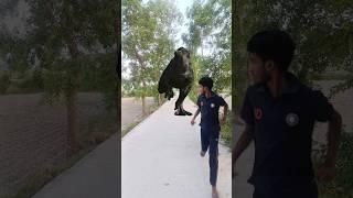 Big Dinosaur chase T-Rex attack part 196 #trending #dinosaur #vfx #youtube #shorts